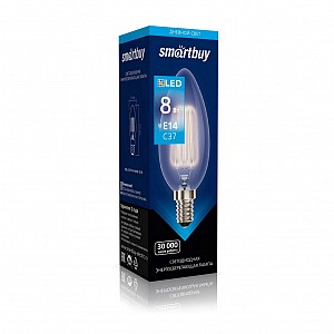 Светодиодная (LED) Лампа FIL Smartbuy-C37-8Вт/4000К/E14 (SBL-C37F-8-40K-E14)