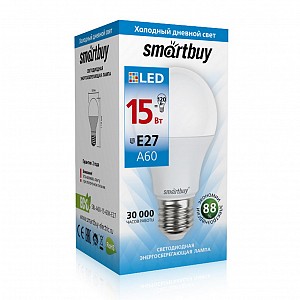 Светодиодная (LED) Лампа Smartbuy-A60-15W/6000/E27 (SBL-A60-15-60K-E27)