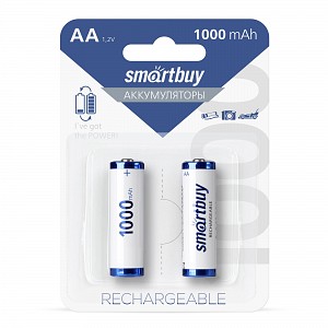 Аккумулятор NiMh Smartbuy AA/2BL 1000 mAh (24/240) (SBBR-2A02BL1000) (цена за упаковку, 2 шт)