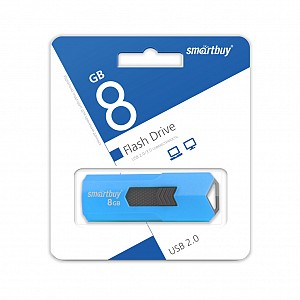 USB 2.0 накопитель Smartbuy 008 ГБ серия Stream Синий (SB8GBST-B)
