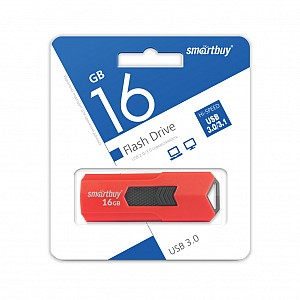 USB 3.0/3.1 накопитель Smartbuy 016 ГБ серия Stream Красный (SB16GBST-R3)