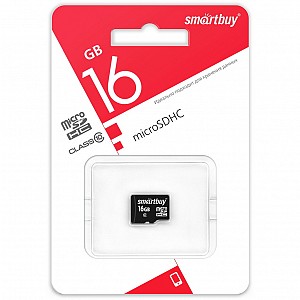 micro SDHC карта памяти Smartbuy 016 ГБ Class10, без адаптеров