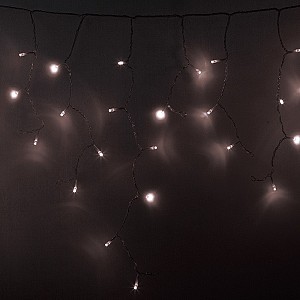 Гирлянда светодиодная Бахрома (Айсикл) 2,4х0,6м 88 LED ТЕПЛЫЙ БЕЛЫЙ прозрачный ПВХ IP65 постоянное свечение 230В нужен блок 303-500-1 NEON-NIGHT
