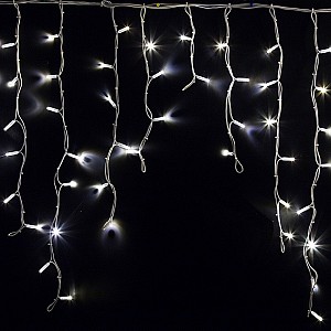 Гирлянда светодиодная Бахрома (Айсикл) 5,6x0,9м 240 LED БЕЛЫЙ белый каучук 3,3мм IP67 постоянное свечение 230В нужен блок 315-001 NEON-NIGHT