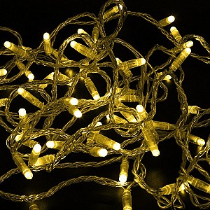 Гирлянда светодиодная Нить 10м 100 LED ЖЕЛТЫЙ прозрачный ПВХ IP65 эффект мерцания 230В соединяется нужен блок 303-500-1 NEON-NIGHT