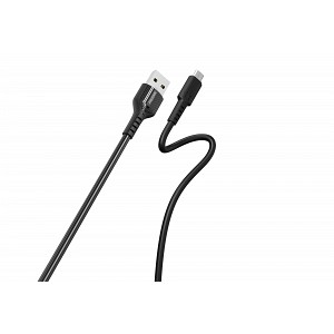 Кабель для зарядки и передачи данных S33 MicroUSB черный, 4 А, мощь, TPE, 1 м, Smartbuy (iK-12-S33b)