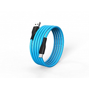 Кабель для зарядки и передачи данных S21 Type C синий, 3 А, сил., 1 м, Smartbuy (iK-3112-S21bb)