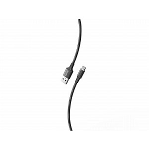 Кабель для зарядки и передачи данных S14 MicroUSB черный, 3 А, 2 м, Smartbuy (iK-22-S14b)