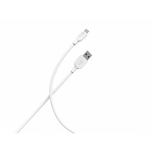 Кабель для зарядки и передачи данных S01 MicroUSB белый, 2.4А, 1 м, Smartbuy (iK-12-S01w)