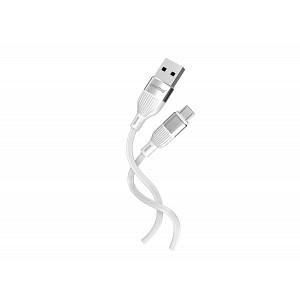 Кабель для зарядки и передачи данных S72 MicroUSB белый, 2.4 А, сил., 1м, Smartbuy (iK-12-S72w)