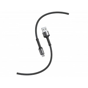 Кабель для зарядки и передачи данных S26 Type C черн./сер.,3 А,QC,нейл.,1 м,Smartbuy (iK-3112-S26bg)