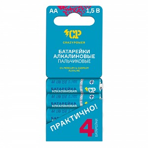 LR 6 CRAZYpower Алкалиновые ( 4 шт. Мини-блист.)