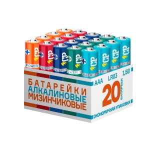 LR03 CRAZYpower Алкалиновые (20 шт.) MIX