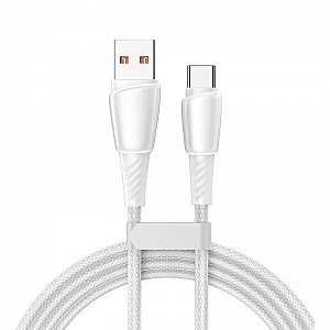 Кабель USB-A – Type-C, 5А, 100Вт, 1м, в белой нейлоновой оплетке REXANT
