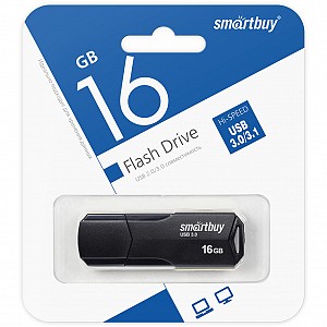 USB 3.0/3.1 накопитель Smartbuy 016 ГБ серия Clue Чёрный (SB16GBCLU-K3)