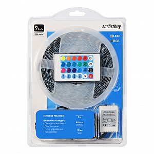 Комплект LED ленты SMD 5050/60 Smartbuy-IP65- 9W/RGB 5 м. (SBL-IP65-9-RGB-KIT)