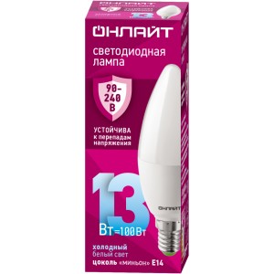 Лампа ОНЛАЙТ 90 416 OLL-C37-13-230-6.5K-E14-FR (PRO 90-240 В)