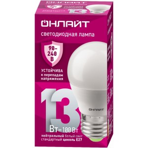 Лампа ОНЛАЙТ 90 427 OLL-G45-13-230-4K-E27-FR (PRO 90-240 В)