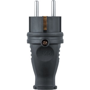 Вилка Navigator 61 368 NCA-PLR02-16A-E-IP44-BL прямая с/з каучук черная