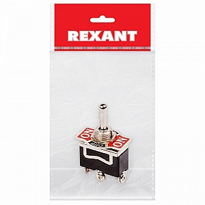 Тумблер 250В 15А (3c) вкл-выкл-вкл однополюсный (KN-103) REXANT (в упак. 1шт.)