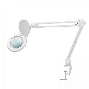 Купить Лупа на струбцине круглая 5D с подсветкой 56 SMD LED, ø127мм, белая REXANT