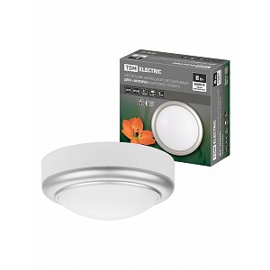 Светильник накладной LED ДПО Антарес 8Вт 6500К круг 140*58 мм мат.серебро IP54 TDM