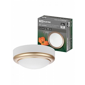 Светильник накладной LED ДПО Антарес 8Вт 6500К круг 140*58 мм мат.золото IP54 TDM