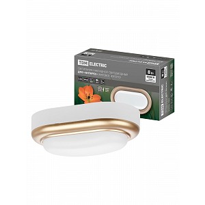 Светильник накладной LED ДПО Антарес 8Вт 6500К овал 168*100*58 мм мат.золото IP54 TDM