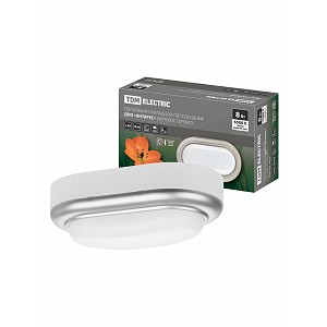 Светильник накладной LED ДПО Антарес 8Вт 6500К овал 168*100*58 мм мат.серебро IP54 TDM
