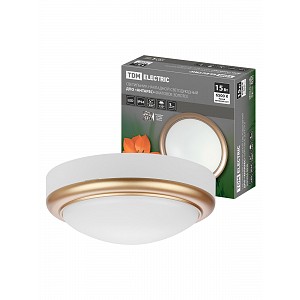 Светильник накладной LED ДПО Антарес 15Вт 6500К круг 180*66 мм мат.золото IP54 TDM
