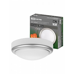 Светильник накладной LED ДПО Антарес 15Вт 6500К круг 180*66 мм мат.серебро IP54 TDM