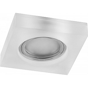 Светильник потолочный встраиваемый со светодиодной подсветкой 15LED*2835 SMD 4000K, MR16 50W G5.3, белый матовый, хром, CD8180 с драйвером в комплекте