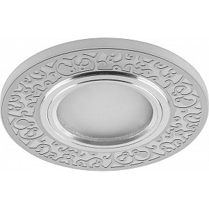 Светильник потолочный встраиваемый со светодиодной подсветкой 15LED*2835 SMD 4000K, MR16 50W G5.3,белый матовый, хром, CD951 с драйвером в комплекте