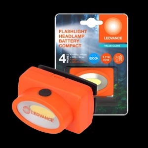 Налобный фонарик 2.2W 6500K IP22 Батарейки 3хААA - FLASHLIGHT HEADLAMP BATTERY COMPACT LEDVANCE