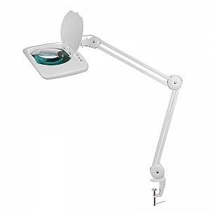 Купить Лупа на струбцине квадратная 5D с подсветкой 60 SMD LED, сенсорный регулятор яркости, 190х157мм, белая REXANT