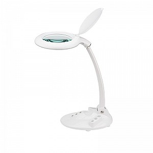 Лупа настольная 3D с подсветкой 60 SMD LED, сенсорная регулировка яркости, VISAGISTE, ø127мм, белая REXANT