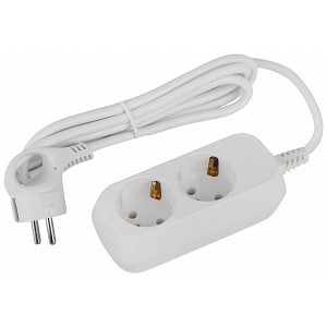 UDL-16-215-E Удлинитель электрический ЭРА UDL-16-215-E Greenline 2 розетки с заземлением 1,5м ПВС 3x1мм2