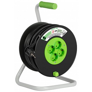 KAT-3x1.5-40m Удлинитель силовой ЭРА GREEN LINE KAT-3x1.5-40m Greenline на катушке пластик 4 розетки с заземлением 40м ПВС 3x1.5мм2