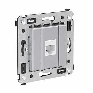Avanti Компьютерная розетка RJ-45 без шторки в стену, кат.5е одинарная Закаленная сталь DKC (4404663)