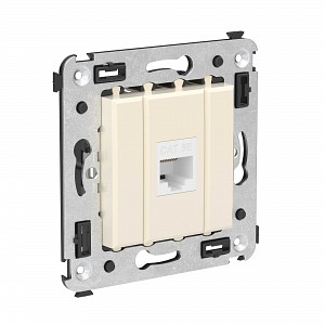 Avanti Компьютерная розетка RJ-45 без шторки в стену кат.5е одинарная Ванильная дымка DKC (4405663)