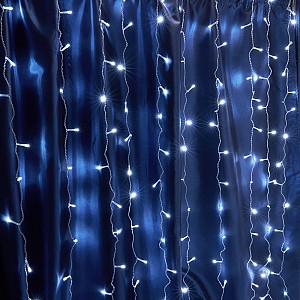 Гирлянда - занавес 230V 204 LED 2*1,5м, 5000K, эффект стробов, IP44 , сетевой шнур 3м в комплекте, CL19