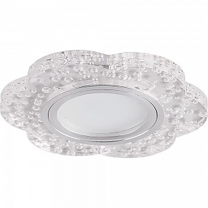 Светильник потолочный встраиваемый со светодиодной подсветкой 15LED*2835 SMD RGB, MR16 50W G5.3, прозрачный, CD954 с драйвером в комплекте