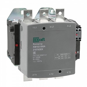 Контактор 500А 220В АС АС3 АС4 1НО+1НЗ КМ-102 Dekraft (21970DEK)