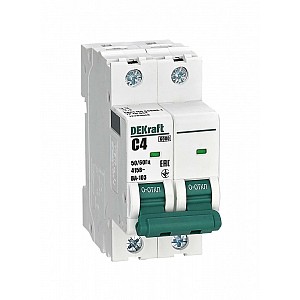Выключатель автоматический ВА-103 2P 4А C 6кА новый Dekraft (12283DEK)