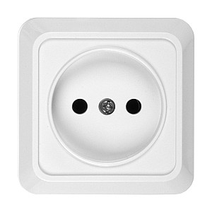 Розетка 2П открытой установки IP20 10А 250В (керамика) белая  Альфа General