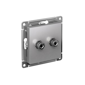 Аудиорозетка ATLASDESIGN двухместная алюминий Systeme (Schneider) (ATN000387)