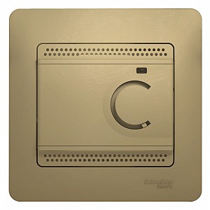 GLOSSA Термостат электронный теплого пола с датчиком в сборе 10A титан Systeme (Schneider) (GSL000438)