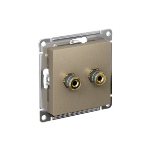 Аудиорозетка ATLASDESIGN двухместная шампань Systeme (Schneider) (ATN000587)