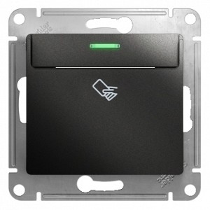 GLOSSA Выключатель карточный схема 6 антрацит в рамку Systeme (Schneider) (GSL000769)