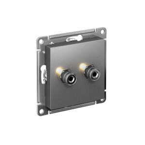 Аудиорозетка ATLASDESIGN двухместная сталь Systeme (Schneider) (ATN000987)